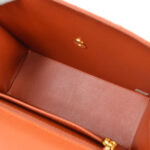 CHANEL 1997-1999 Sellier Flap Shoulder Bag Medium Orange Caviar