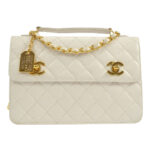 CHANEL 1989-1991 Double Turnlock 2way Handbag