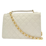 CHANEL 1989-1991 Double Turnlock 2way Handbag