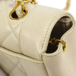 CHANEL * 1996-1997 Tall Diana Flap Medium Ivory Caviar