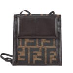 Fendi Zucca Shoulder Bag Wallet Pochette Brown