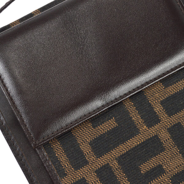 Fendi Zucca Shoulder Bag Wallet Pochette Brown