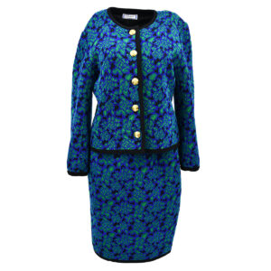 Yves Saint Laurent Setup Suit Jacket Skirt Blue #M