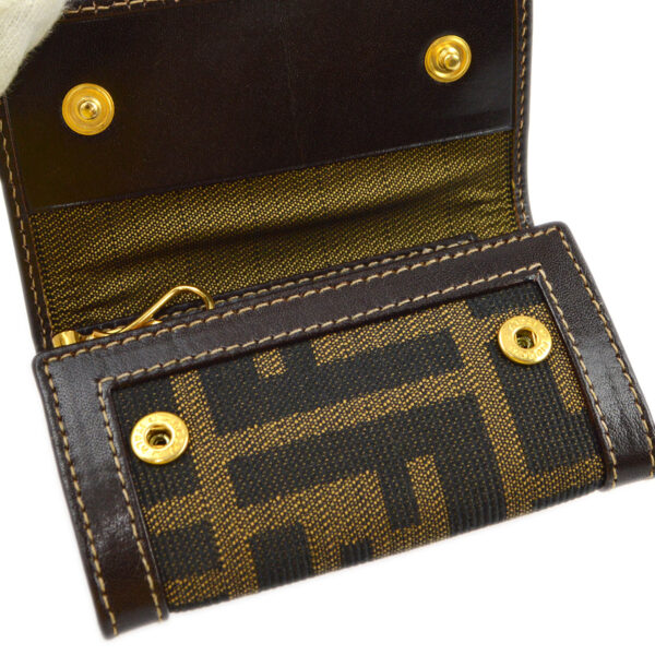Fendi Brown Zucca Six Hook Key Case Small New