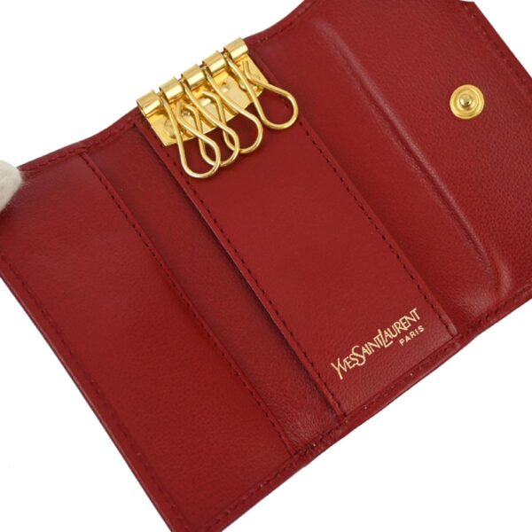 Yves Saint Laurent Red Four Hook Key Case Small New