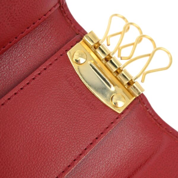 Yves Saint Laurent Red Four Hook Key Case Small New