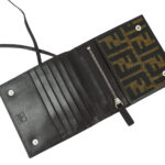 Fendi Zucca Pattern Shoulder Bag Wallet Purse Pochette Brown