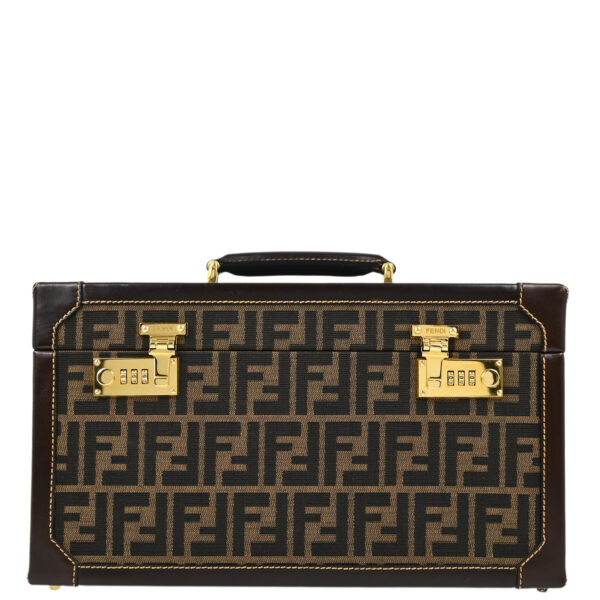 Fendi Brown Zucca Makeup Cosmetic Handbag Box