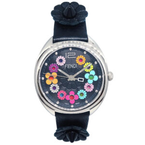 Fendi Momento Flowerland F234031011 Quartz Watch SS Black