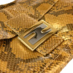 Fendi * Gold Python Baguette Handbag