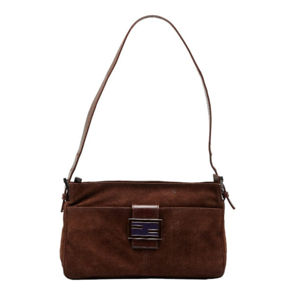 Fendi Mamma Bucket One Shoulder Bag Brown Canvas Leather