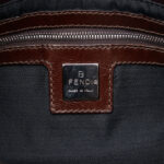 Fendi Mamma Bucket One Shoulder Bag Brown Canvas Leather