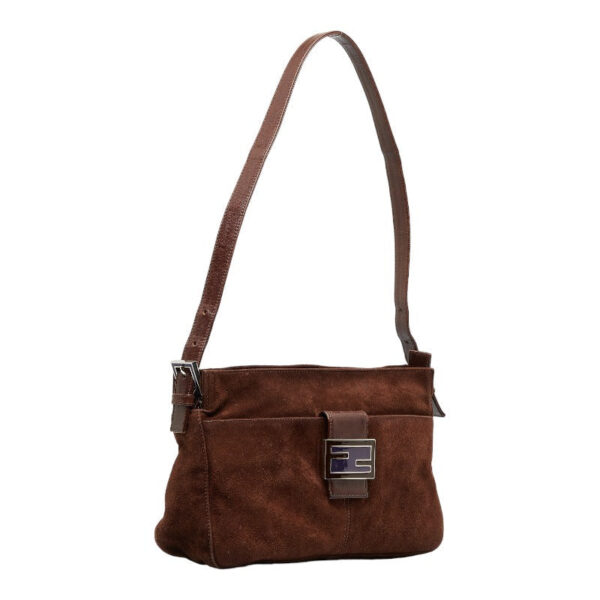 Fendi Mamma Bucket One Shoulder Bag Brown Canvas Leather