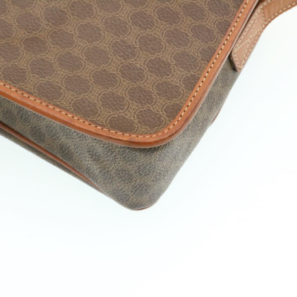 CELINE Macadam Canvas Circle logo Shoulder Bag Brown  26659