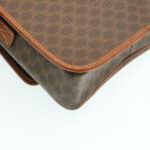 CELINE Macadam Canvas Circle logo Shoulder Bag Brown  26659