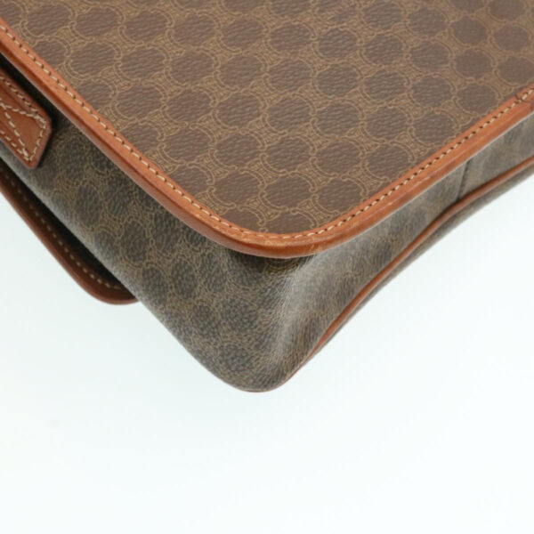 CELINE Macadam Canvas Circle logo Shoulder Bag Brown  26659