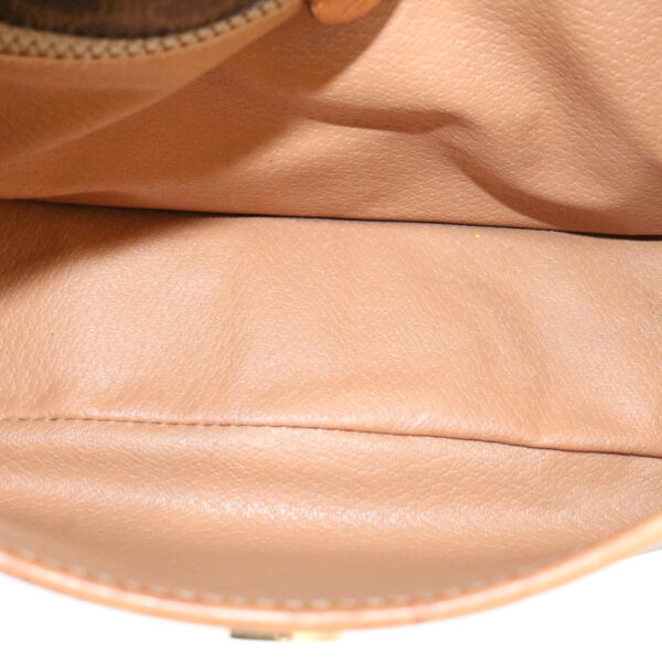CELINE Macadam Canvas Circle logo Shoulder Bag Brown  26659