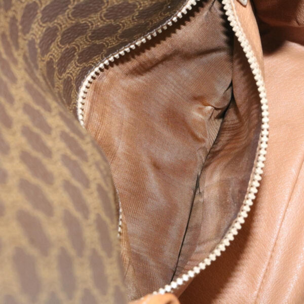CELINE Macadam Canvas Circle logo Shoulder Bag Brown  26659