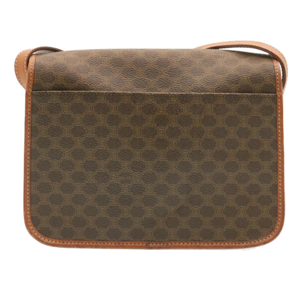 CELINE Macadam Canvas Circle logo Shoulder Bag Brown  26659