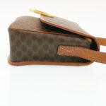 CELINE Macadam Canvas Circle logo Shoulder Bag Brown  26659