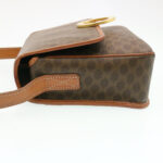 CELINE Macadam Canvas Circle logo Shoulder Bag Brown  26659