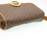 CELINE Macadam Canvas Circle logo Shoulder Bag Brown  26659