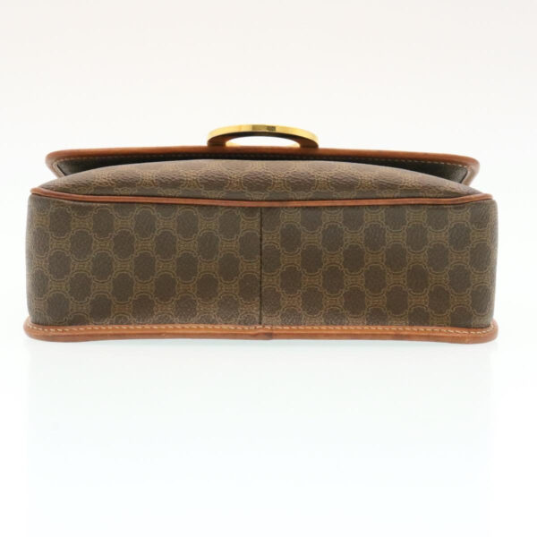 CELINE Macadam Canvas Circle logo Shoulder Bag Brown  26659