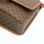 CELINE Macadam Canvas Circle logo Shoulder Bag Brown  26659