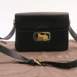CELINE Horse Carriage Shoulder Bag Leather Black  26712