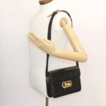 CELINE Horse Carriage Shoulder Bag Leather Black  26712