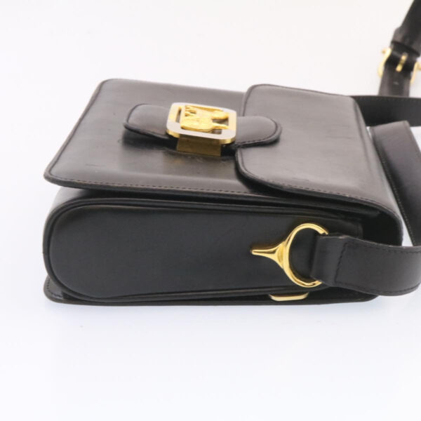 CELINE Horse Carriage Shoulder Bag Leather Black  26712