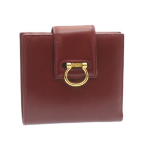 CELINE Bifold Wallet Leather Red  28019