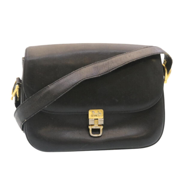 CELINE Horse Carriage Shoulder Bag Leather Black  28422
