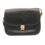 CELINE Horse Carriage Shoulder Bag Leather Black  28422