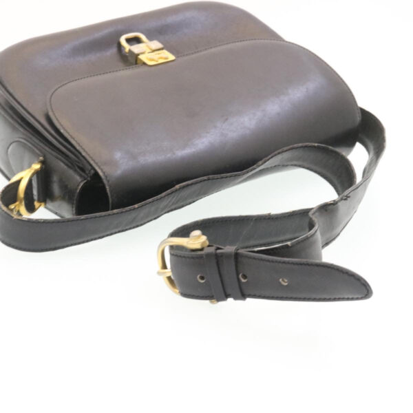 CELINE Horse Carriage Shoulder Bag Leather Black  28422