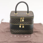 CELINE Macadam Canvas Vany Cosmetic Pouch Black  28799A