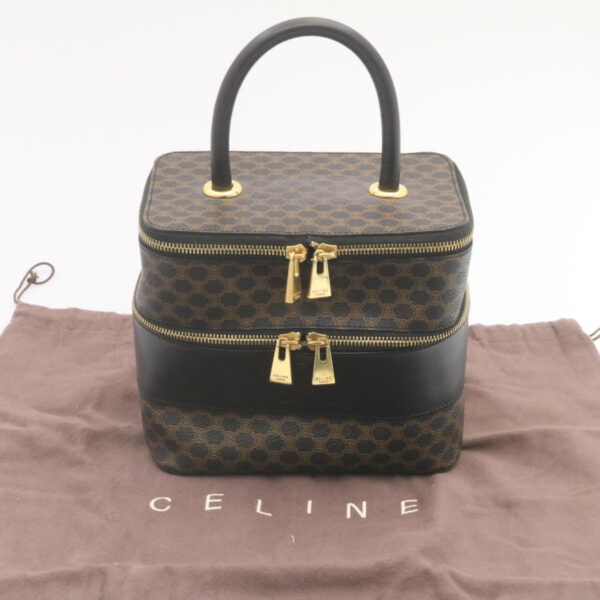 CELINE Macadam Canvas Vany Cosmetic Pouch Black  28799A