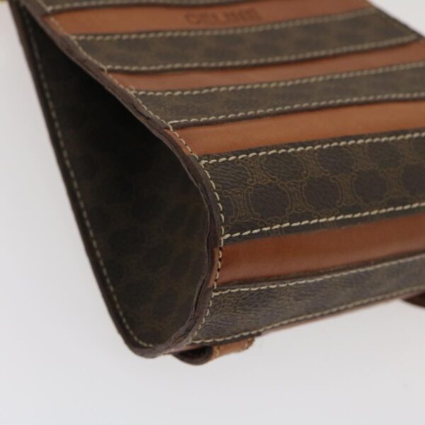 CELINE Macadam Canvas Backpack PVC Leather Brown  29642