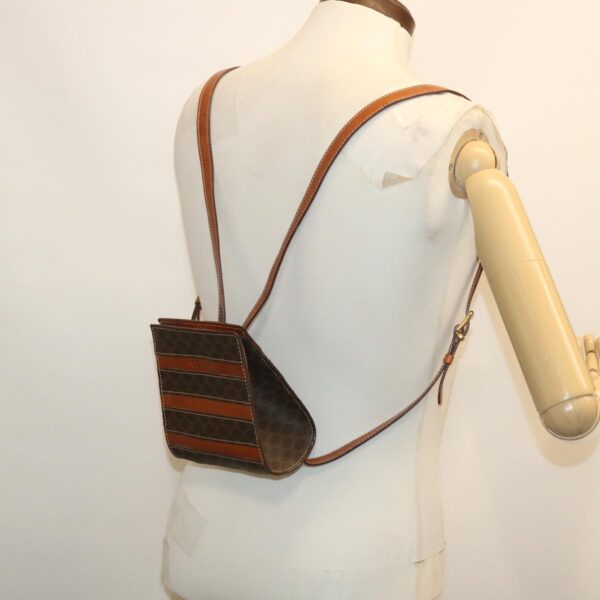 CELINE Macadam Canvas Backpack PVC Leather Brown  29642
