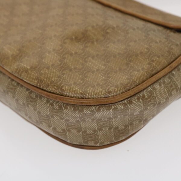 CELINE Macadam Canvas Shoulder Bag Beige  29662