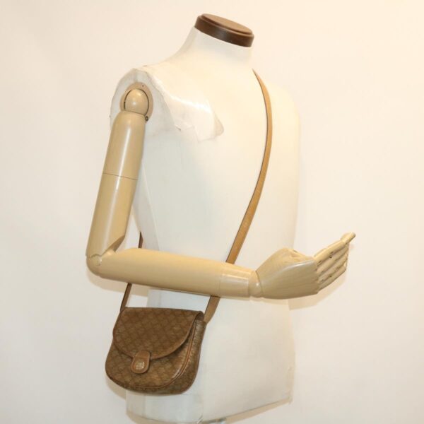 CELINE Macadam Canvas Shoulder Bag Beige  29662