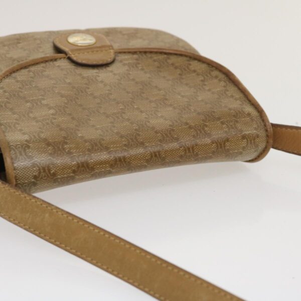 CELINE Macadam Canvas Shoulder Bag Beige  29662