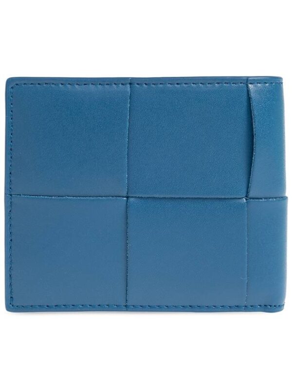 Bottega Veneta Intrecciato Cassette Half Wallet Blue