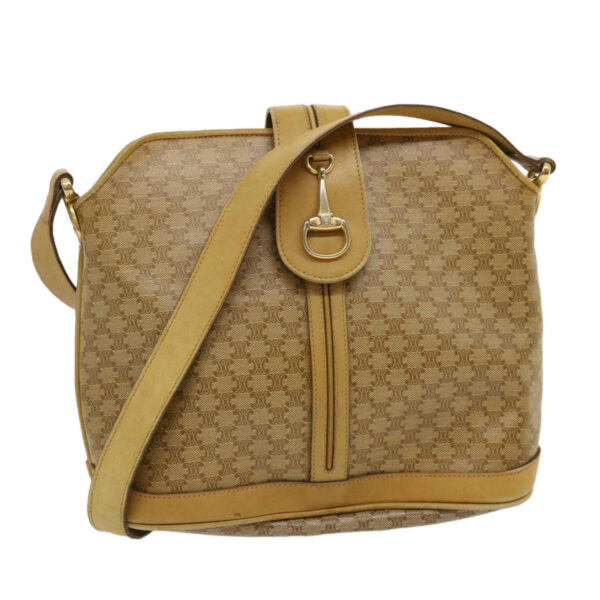 CELINE Macadam Canvas Shoulder Bag Beige  29812