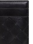 Bottega Veneta Intrecciato Magnet Leather Card Wallet Black