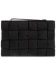 Bottega Veneta Cassette Small Flat Clutch Bag Black
