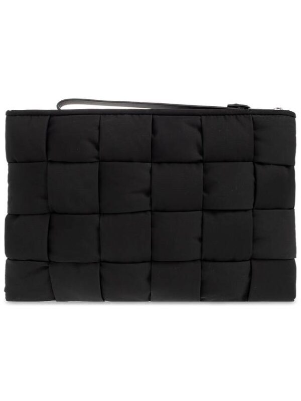 Bottega Veneta Cassette Small Flat Clutch Bag Black
