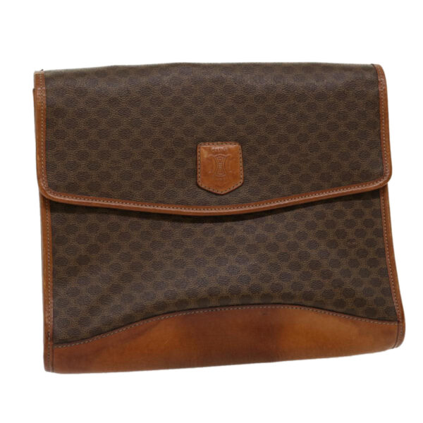 CELINE Macadam Canvas Clutch Bag Brown  30906