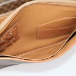 CELINE Macadam Canvas Clutch Bag Brown  30906