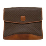CELINE Macadam Canvas Clutch Bag Brown  30906